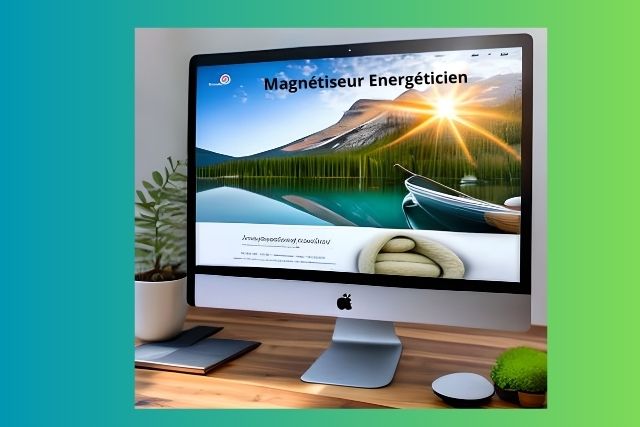 pc avec un site internet de magnétiseur énergéticien 