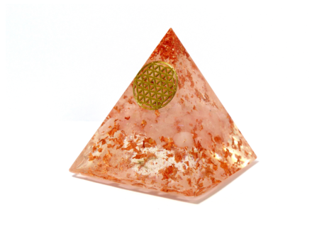 Pyramide orgonite quartz rose